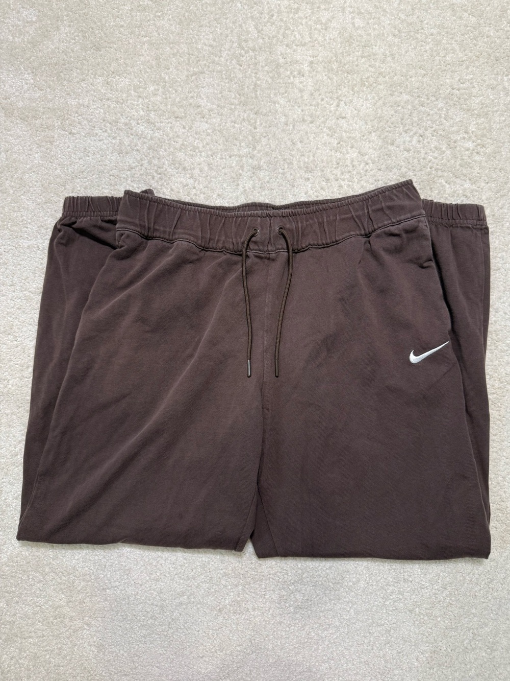 Nike Lightweight Jogger Cotton Sweatpants Elastic Waist Brown Size Medium